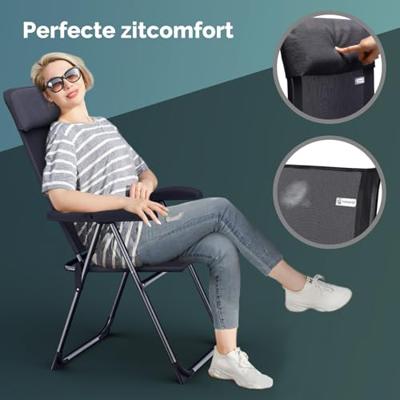 Tuinstoel Aluminium met Hoge Rugleuning Antraciet Set van 2 stuks