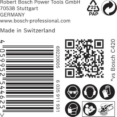 Bosch Accessories EXPERT C470 2608901124 Excenterschuurpapier Geperforeerd Korrelgrootte (num) 40 (Ø) 125 mm 50 stuk(s)