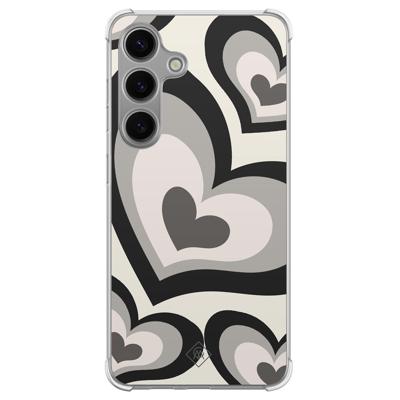 Samsung Galaxy S24 shockproof hoesje - Hart swirl zwart Samsung Galaxy S24 shockproof hoesje - Hart swirl zwart