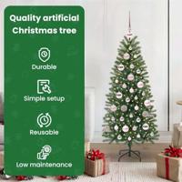 VidaXL Kunstkerstboom met 150 led met standaard groen 120 cm pe en pvc - thumbnail