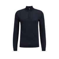 WE Fashion fijngebreide wollen schipperstrui donkerblauw - thumbnail