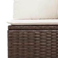 5-delige Loungeset met kussens poly rattan bruin - thumbnail