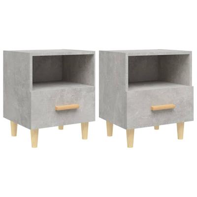 Nachtkastjes 2 st 40x35x47 cm betongrijs