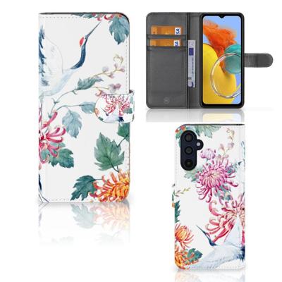 Samsung Galaxy M14 | Telefoonhoesje | Met pasjeshouder | Bird Flowers Samsung Galaxy M14 | Telefoonhoesje | Met pasjeshouder | Bird Flowers