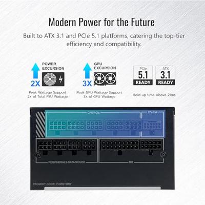 MONTECH Century II 80 PLUS Gold PC-netvoeding 1200 W ATX 80 Plus Gold