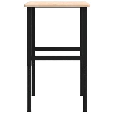 Werkbank rechthoekig 100x60x(71,5-98) cm massief eikenhout