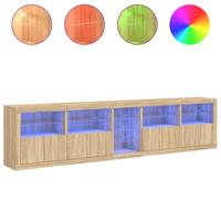 Dressoir met LED-verlichting 283x37x67 cm sonoma eikenkleurig - thumbnail