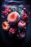 Alexsar Art schilderij Deco panel bloemen magenta 90x60cm - thumbnail