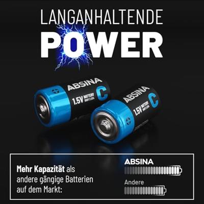 Absina C batterij (baby) Alkaline 6000 mAh 9 V 6 stuk(s)