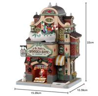 Lemax st. nick&apos;s wooden shoe shop verlicht kersthuisje Caddington Village 2023 - thumbnail