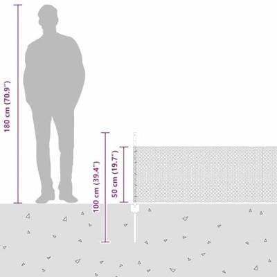 VidaXL Hek met paal zilver 0,5 x 25 m staal VidaXL Hek met paal zilver 0,5 x 25 m staal