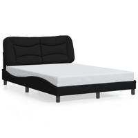 Bedframe zonder matras stof zwart 140x190 cm - thumbnail