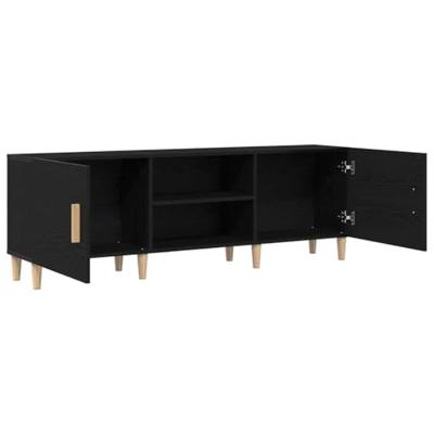 Tv-kast Zwart eiken 150 x 30 x 50 cm Bewerkt hout