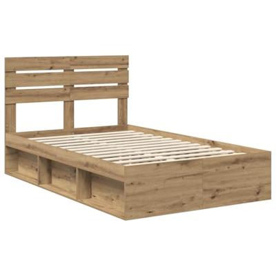 Bedframe Ambachtelijk eiken 120 x 190 cm Massief grenenhout