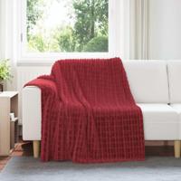 VidaXL Gooi deken bordeaux rood 200 x 150 cm fleece - thumbnail
