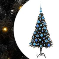 VidaXL Kerstboom met 150 led met standaard zwart 120 cm pvc - thumbnail
