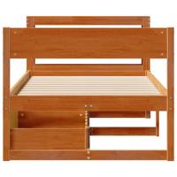 Bedframe zonder matras massief grenenhout wasbruin 75x190 cm - thumbnail