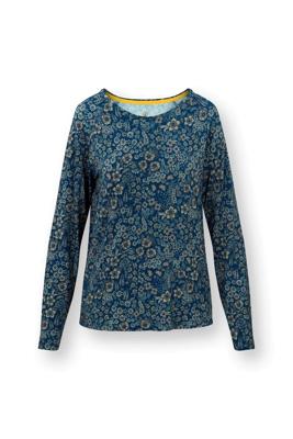 Pip Studio Tina Top Lange Mouw Daisy Dreams Blauw S