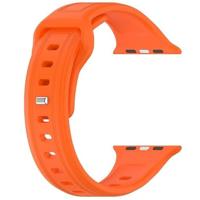 By Qubix - Square siliconen band - Oranje - Compatible met Apple Watch 38mm / 40mm / 41mm / 42mm - Compatible Apple watch bandjes - thumbnail
