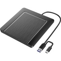 Xlyne Externe DVD-brander USB-A, USB-C, USB-A 2.0 Zwart - thumbnail