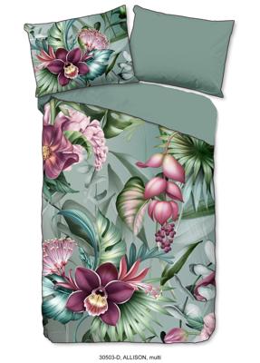 Descanso Dekbedovertrek "bloemen" - Multi - (200x200/220 cm) - Biologisch Katoen satijn