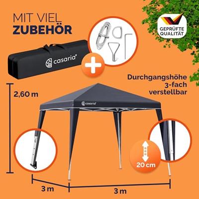 Vouwbare Party-tent Capri 3x3m Antraciet