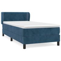 Boxspring met matras fluweel donkerblauw 160x200 cm - thumbnail