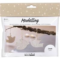 Creativ Company Mini hobbyset boetseren, duiven, off white, 1 doos - thumbnail