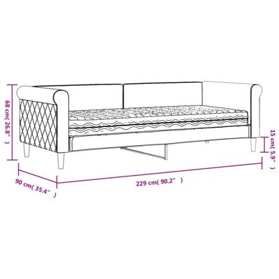 Slaapbank met matras 80x200 cm fluweel blauw