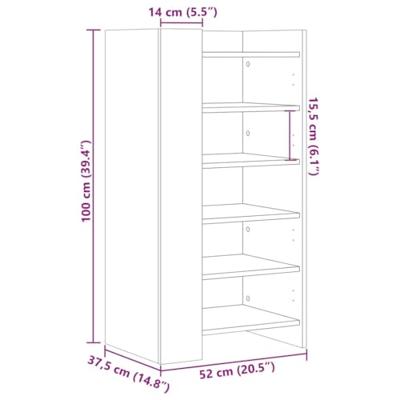 VidaXL Schoenenkast 52x37,5x100 cm bewerkt hout wit