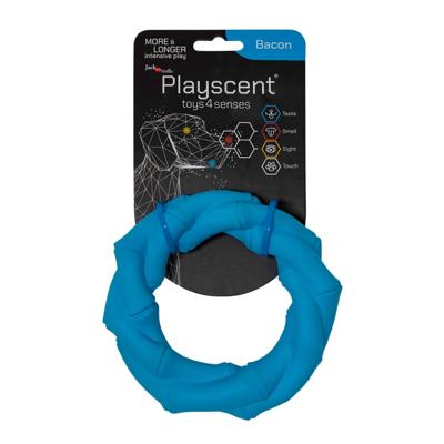JACK AND VANILLA, Speelring voor honden met spekgeur, speels en duurzaam design, ideaal voor interactie en training, Ø 14 cm, meerkleurig, model Playscent
