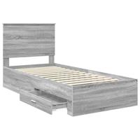 Bedframe met hoofdeinde Grijs Sonoma 90 x 190 cm Bewerkt hout - thumbnail