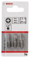 Bosch Accessories 2607001752 Kruis-bit PH 1, PH 2, PH 3 Extra hard C 6.3 3 stuk(s) - thumbnail