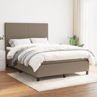 Boxspring met matras stof taupe 140x190 cm - thumbnail