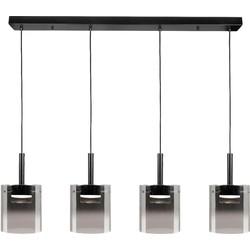 Highlight Hanglamp Salerno 4 lichts recht 110 cm zwart