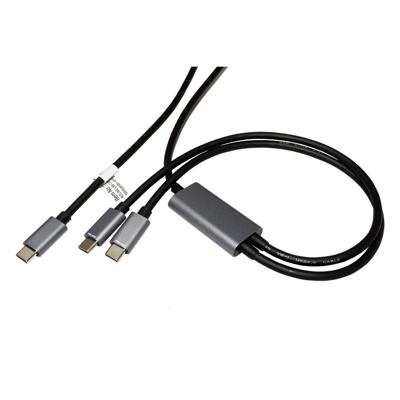 ROLINE USB type C split oplaadkabel, USB-C - 2x USB-C, M/M, max. 100W, zwart, 1,85 m