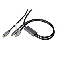 ROLINE USB type C split oplaadkabel, USB-C - 2x USB-C, M/M, max. 100W, zwart, 1,85 m - thumbnail