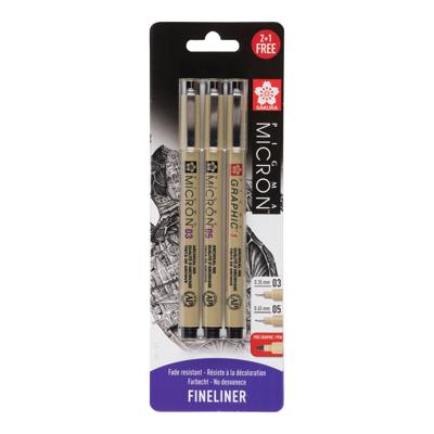 Sakura blisterkaart pigma micron 3 stuks Sakura blisterkaart pigma micron 3 stuks