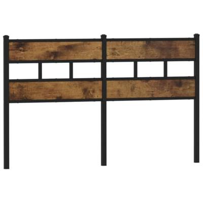Hoofdbord 150 cm ijzer en bewerkt hout gerookt eikenkleurig