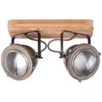 Brilliant Carmen Wood 72029/84 Plafondspot LED GU10 50 W Hout, RVS (geborsteld) - thumbnail