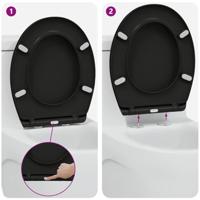 VidaXL Toiletzitting zwart 47 x 37 x 4 cm duroplast - thumbnail