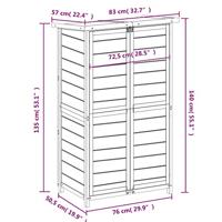 Tuinschuur 83x57x140 cm massief grenenhout mokkakleurig - thumbnail