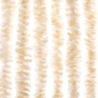 VidaXL Vliegengordijn 100x220 cm chenille beige en wit - thumbnail