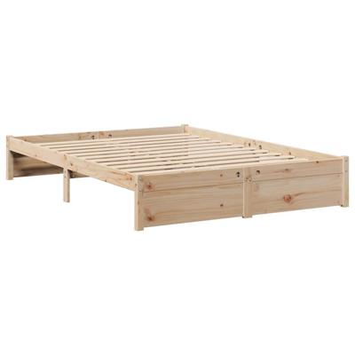 Bed met boekenkast zonder matras massief grenenhout 120x200 cm