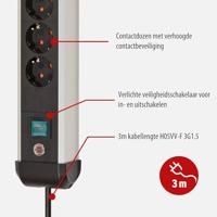 Brennenstuhl 1391030611 Stekkerdoos met schakelaar Zwart, Zilver 1 stuk(s) - thumbnail