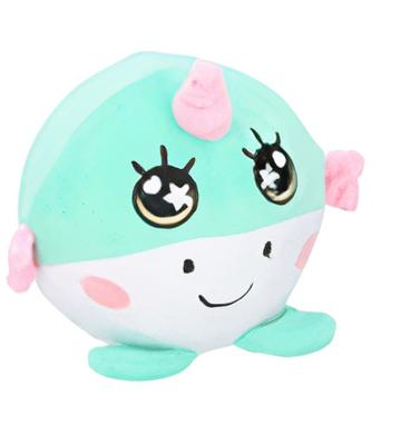 Eddy Toys bal knuffel smiley junior 9 cm pluche blauw/roze Eddy Toys bal knuffel smiley junior 9 cm pluche blauw/roze