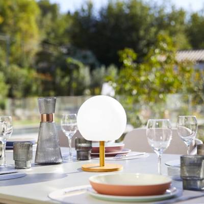 LUMISKY - Tafellamp - draadloos - uitschuifbare bamboe voet - H28cm - warm wit / wit LED LUNY LUMISKY - Tafellamp - draadloos - uitschuifbare bamboe voet - H28cm - warm wit / wit LED LUNY