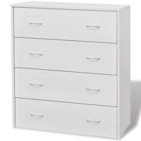 Dressoir met 4 lades 60x30,5x71 cm wit - thumbnail