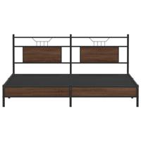 Bedframe zonder matras bewerkt hout bruin eikenkleur 183x203 cm - thumbnail