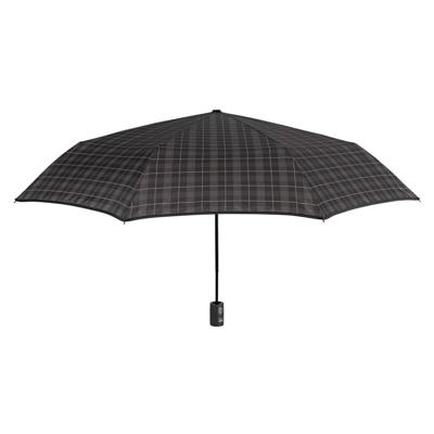 Perletti mini-paraplu Geruit heren 104 cm microvezel bruin